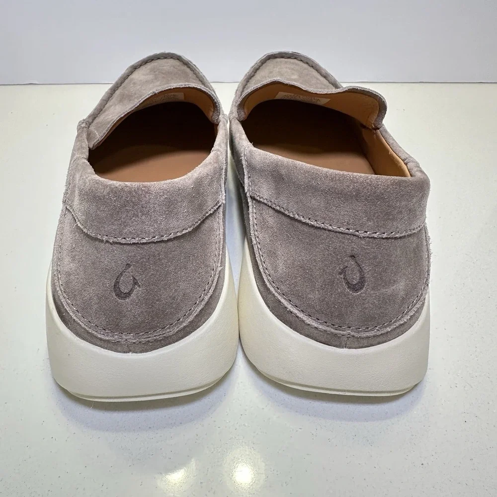 Men's Olukai KA'A Loafer Slip-on Shoes Cooler Gray Suede NEW Size 11‎ Casual